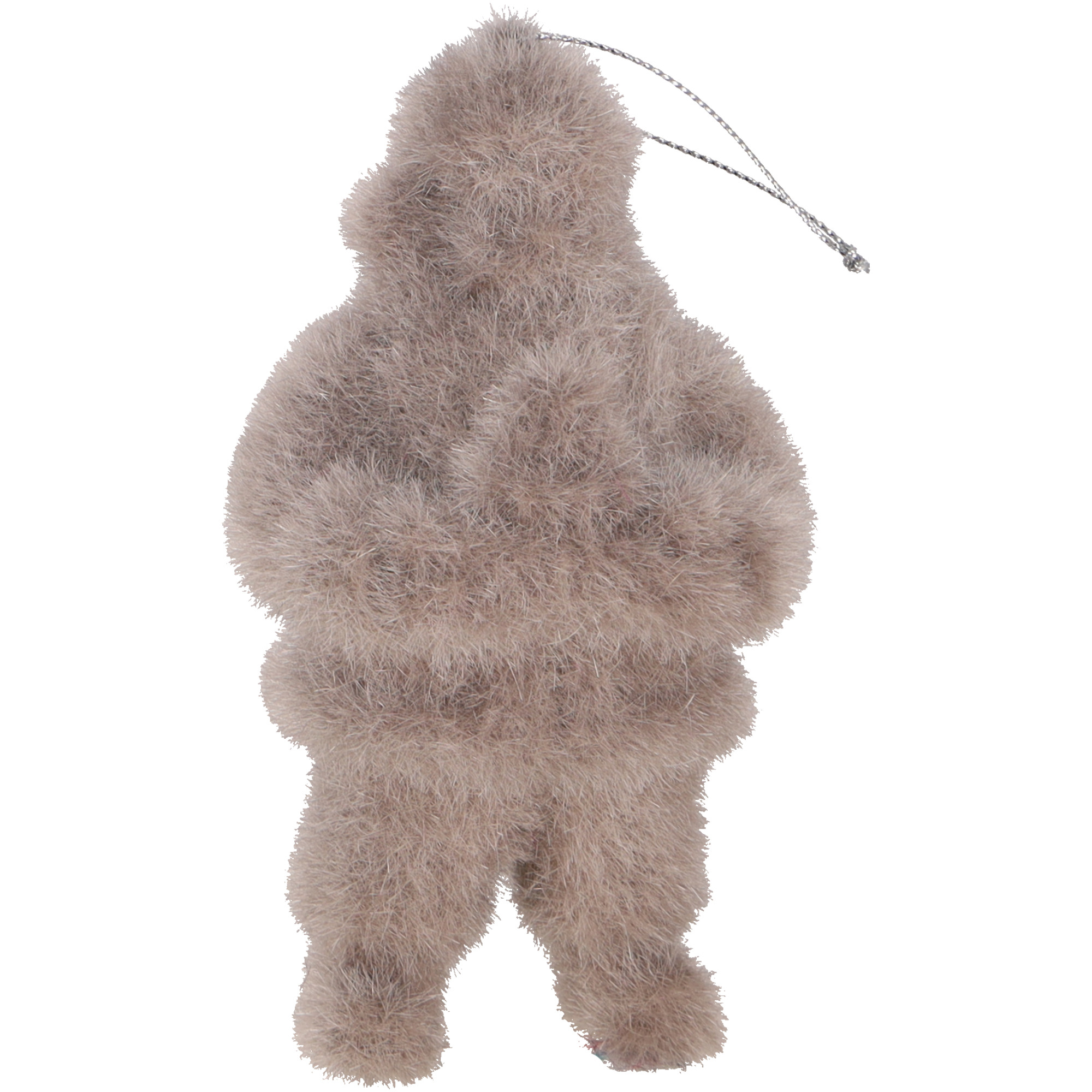  Kunststoff Santa Tasko, H14cm, taupe beflockt